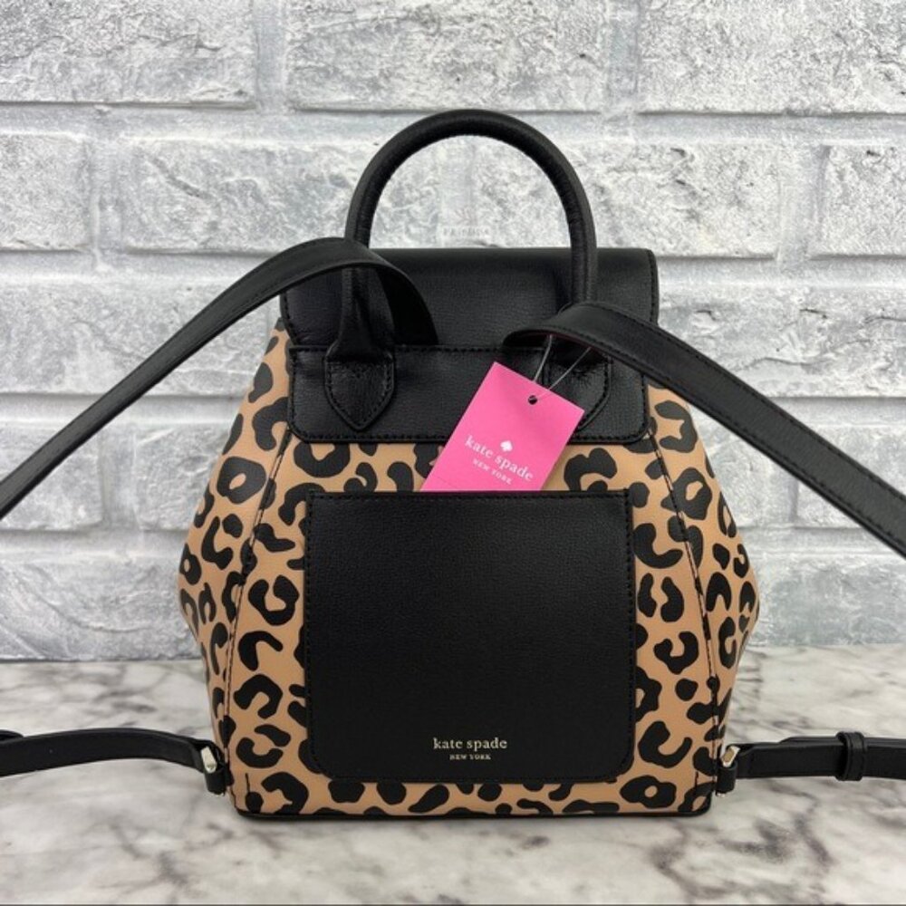 Kate Spade Graphic Leopard Print Adel Backpack - Picture 5 of 10